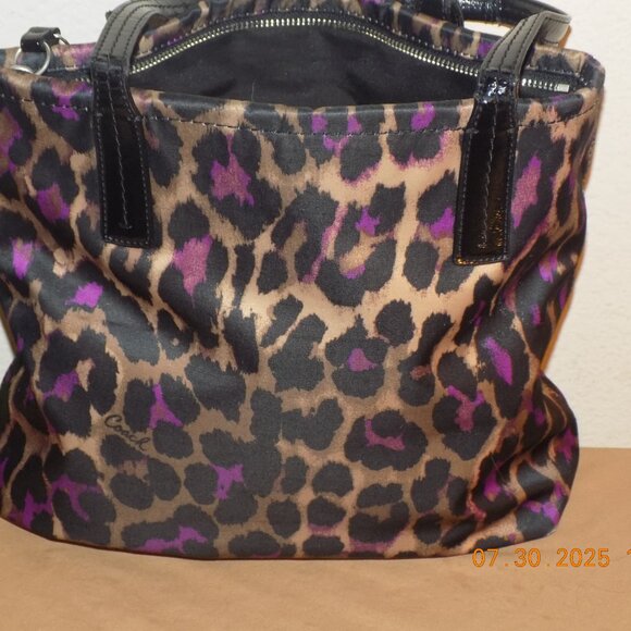 Coach Signature Ocelot, Black, Brown & Purple Animal Print 25282 - Picture 11 of 11